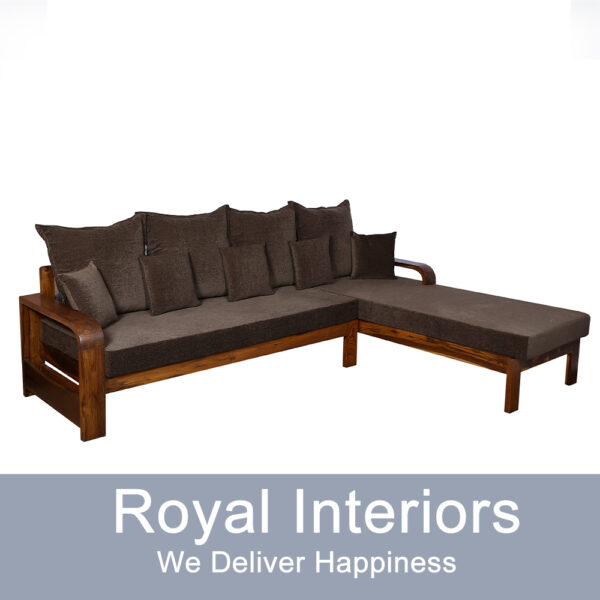 Al-Fredo L Shape Sofa Natural Brown