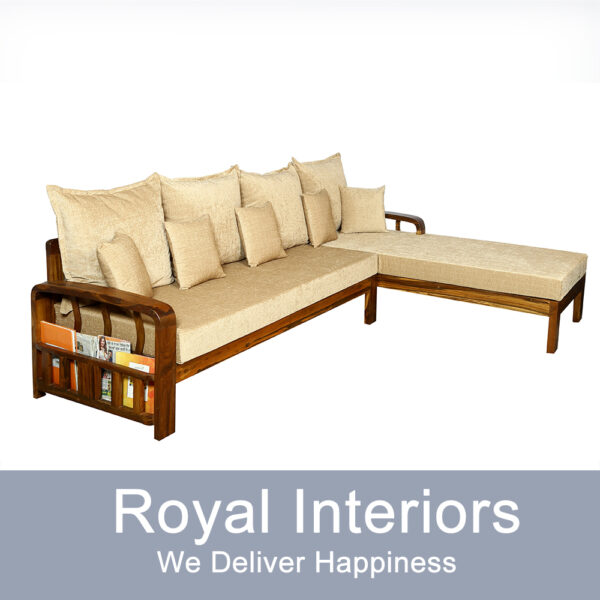 Sentrun L Shape Sofa Natural Brown