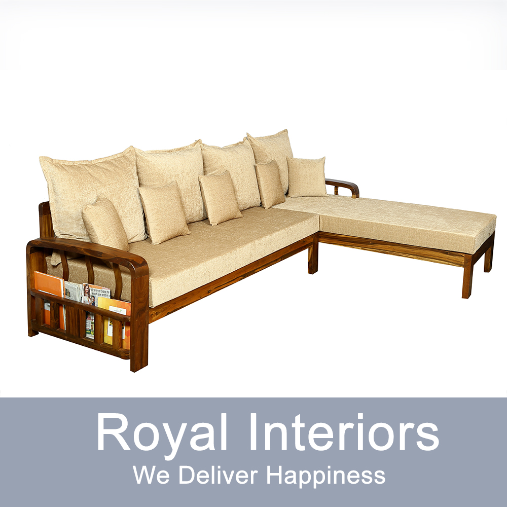 Sentrun L Shape Sofa Natural Brown