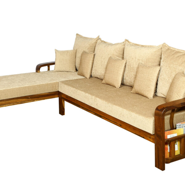 Setrun L Shape Sofa Natural Brown Cream