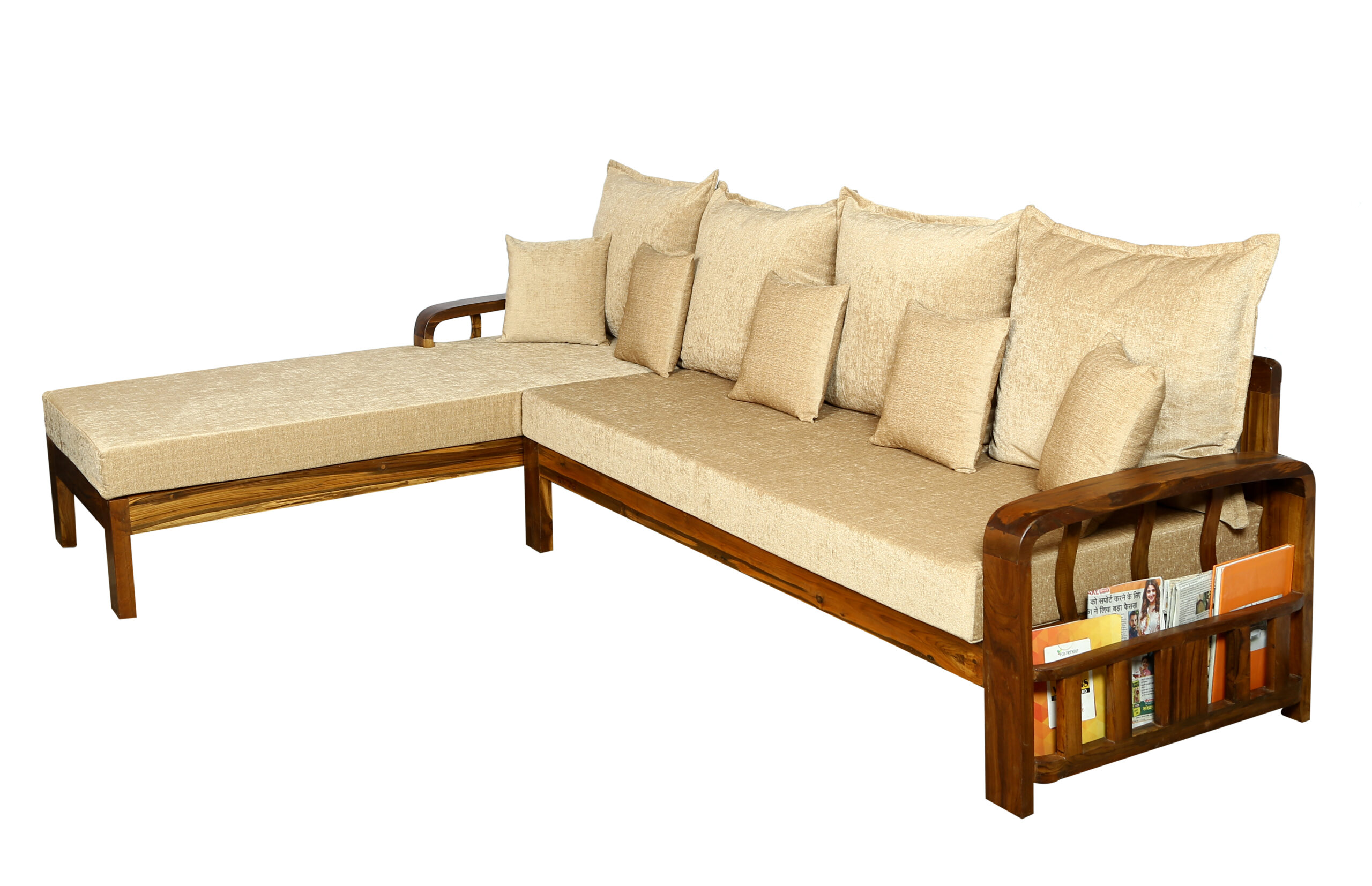 Setrun L Shape Sofa Natural Brown Cream