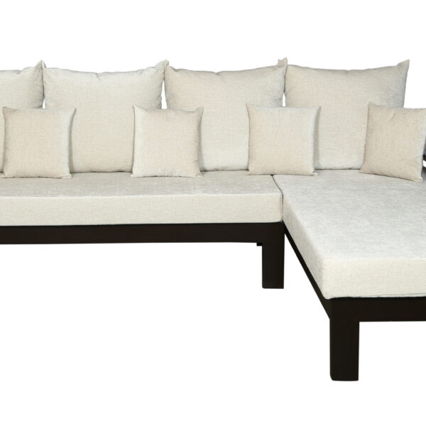 Orla L Shape Sofa Walnut White