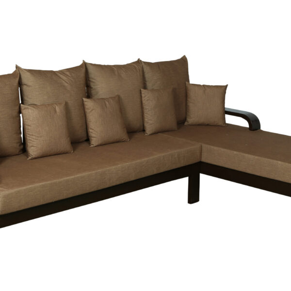 Razzar L Shape Sofa Walnut Light Brown
