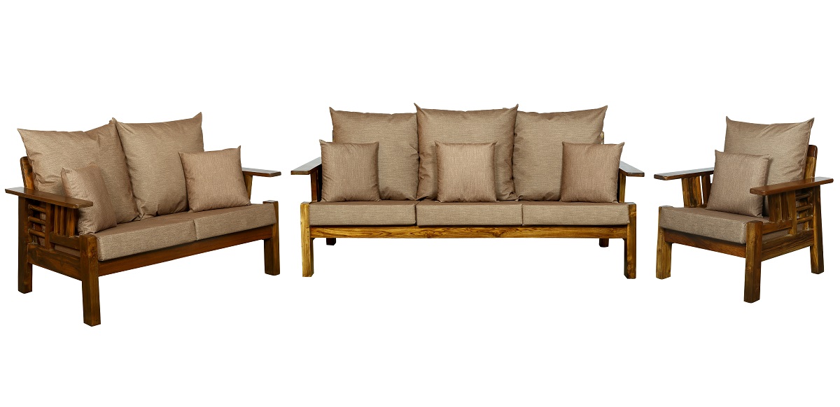 Ecanus Sofa Set Natural Brown