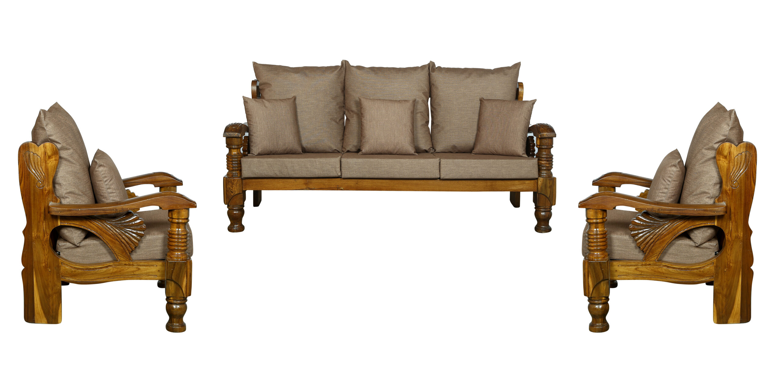 Cortez Sofa Set Natural Brown Light Brown