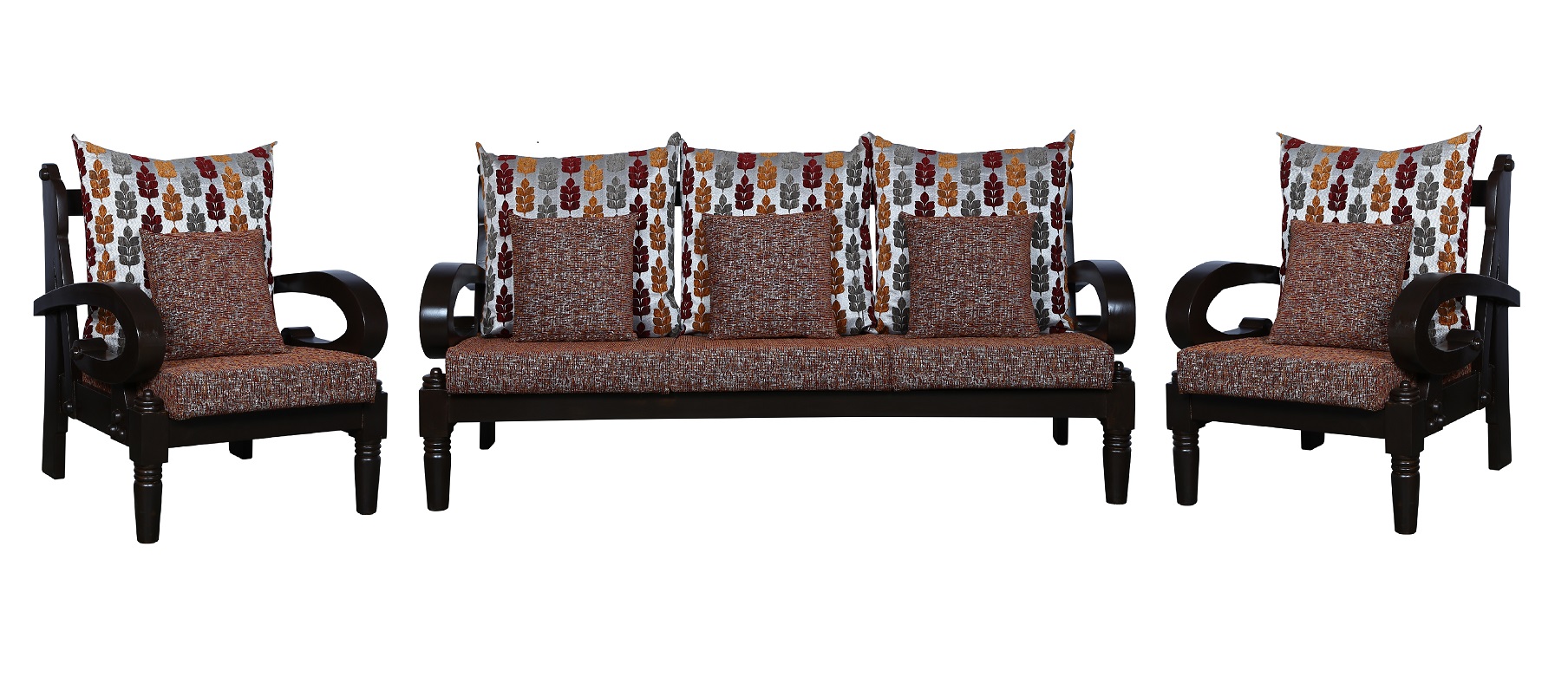 Aspen Sofa Set Walnut Multi-Color