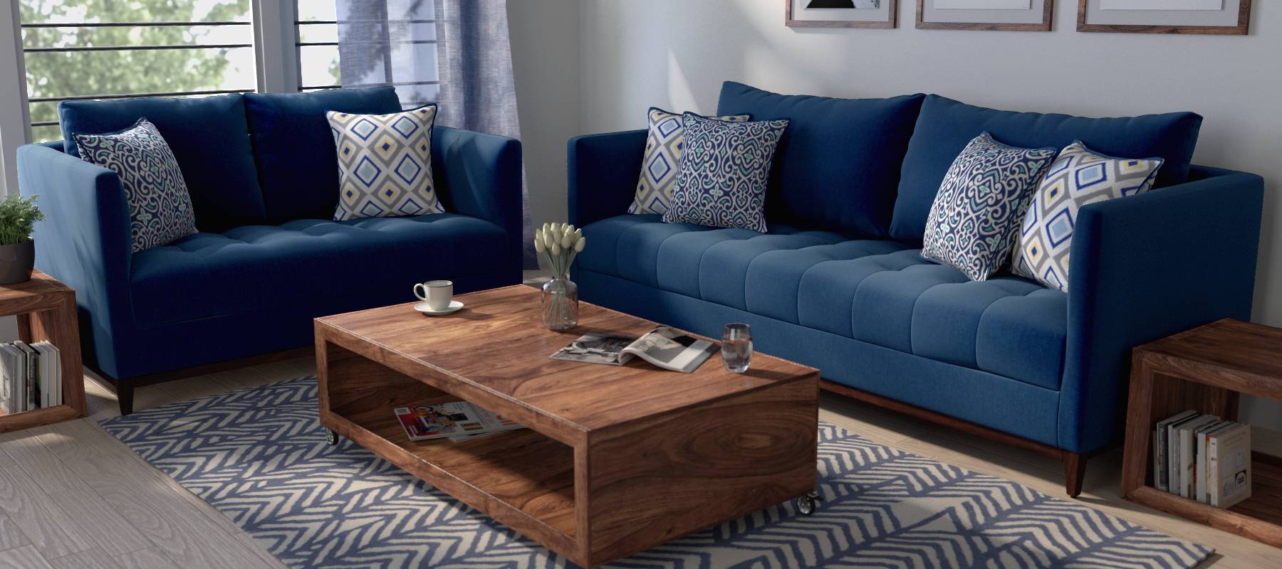 Dexer Wooden Sofa set