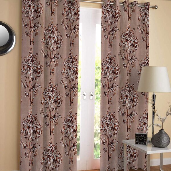 Royal Interiors Long Modern Floral Curtains ( Brown )