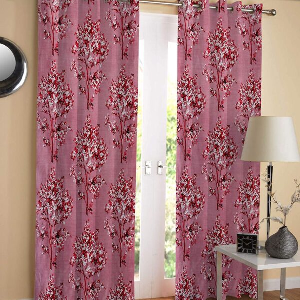 Royal Interiors Long Modern Floral Curtains ( Pink )