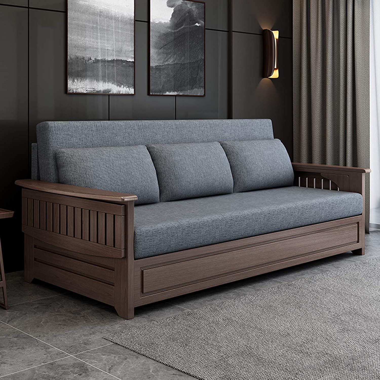 Royal Interiors Classy Wooden Sofa Cum Bed