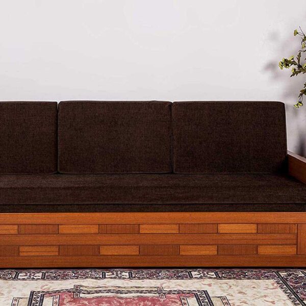 Royal Interiors Wooden Sofa Cum Bed with Storage