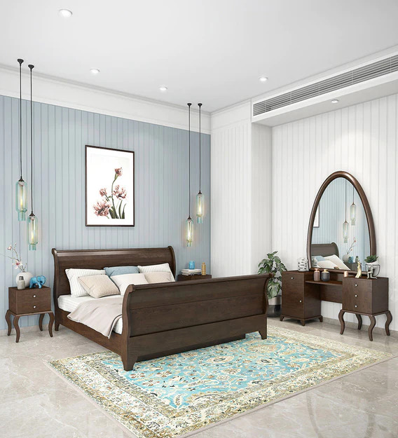 Royal Interiors Wooden Without Storage Bed