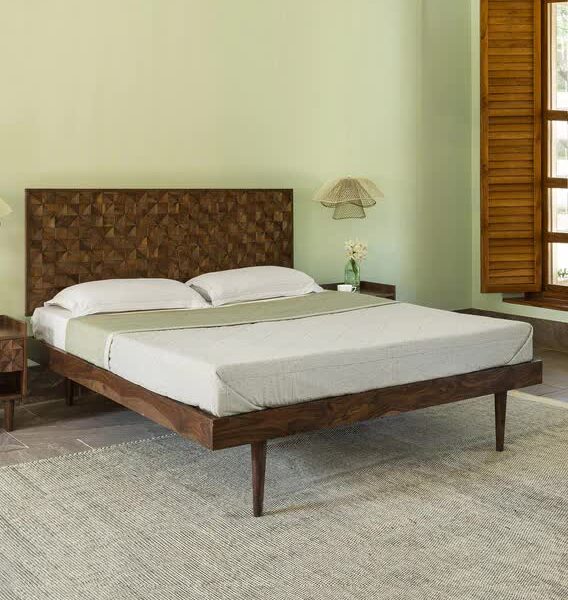 Royal Interiors Wooden Without Storage Bed