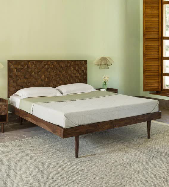 Royal Interiors Wooden Without Storage Bed