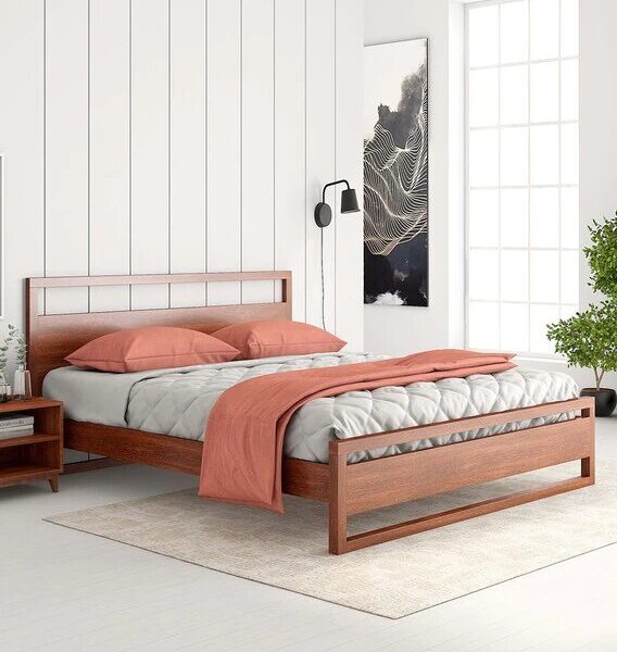 Royal Interiors Wooden Without Storage Bed