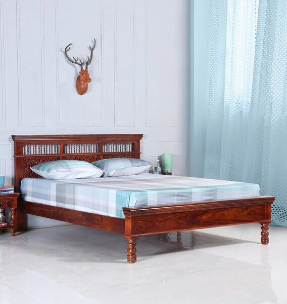 Royal Interiors Wooden Without Storage Bed