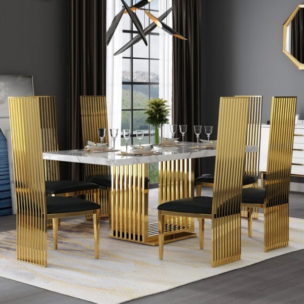 Royal Interiors Golden Dinning Table