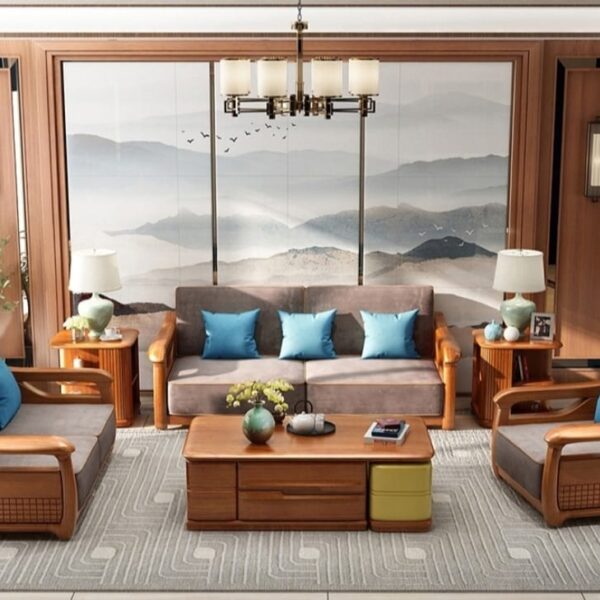 Royal Interiors Wooden Sofa Set