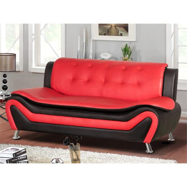 Royal Interiors Sofa Set Red & Black