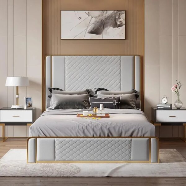 Royal Interiors Wooden Bed With POD Coated
