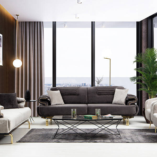 Royal Interiors Wooden Sofa Set