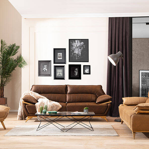 Royal Interiors Wooden Sofa Set