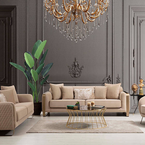 Royal Interiors Wooden Sofa Set