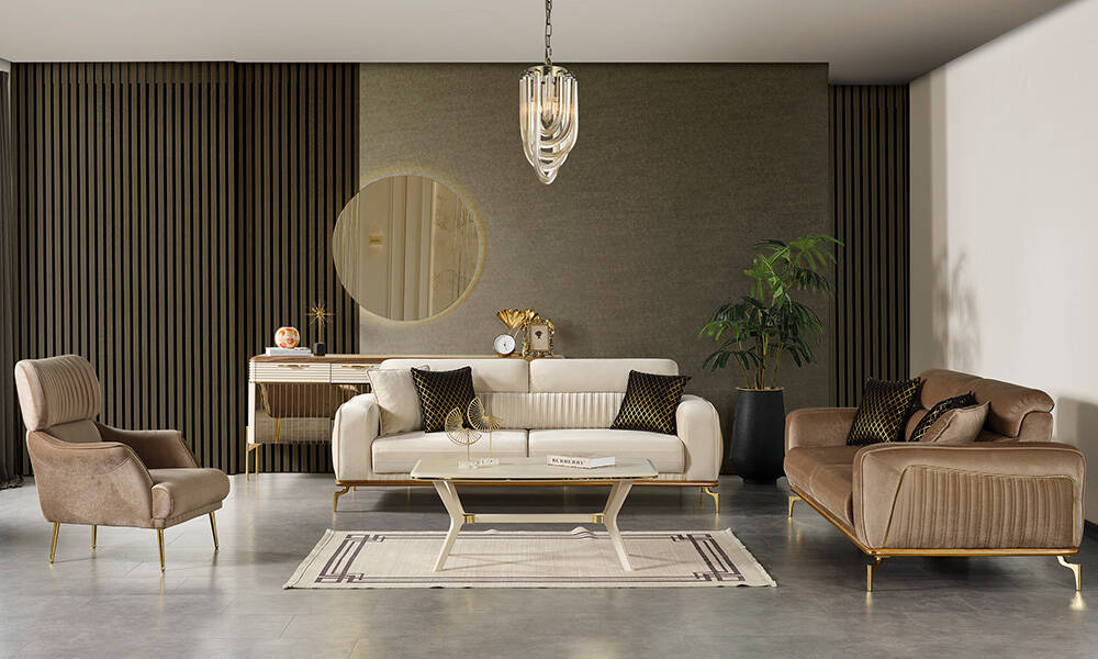 Royal Interiors Wooden Sofa Set