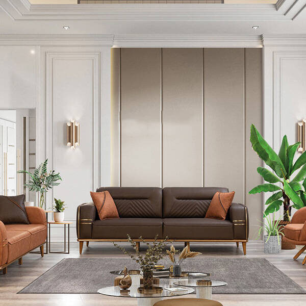 Royal Interiors Wooden Sofa Set