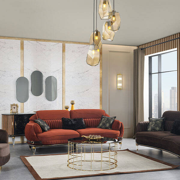 Royal Interiors Wooden Sofa Set