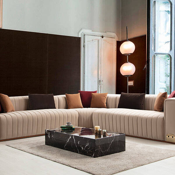Royal Interiors Wooden L Shape Sofa