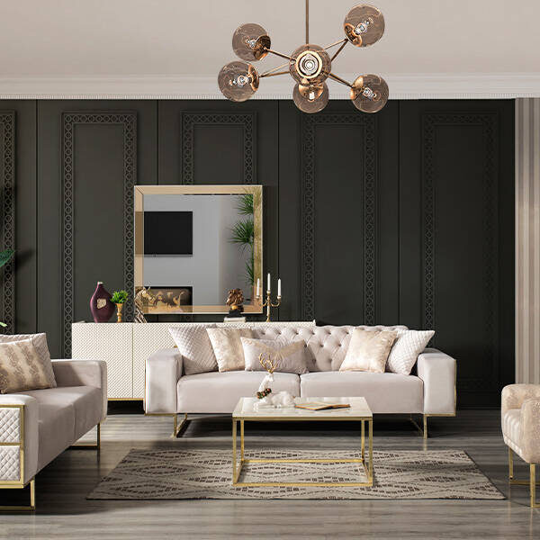 Royal Interiors Wooden Sofa Set