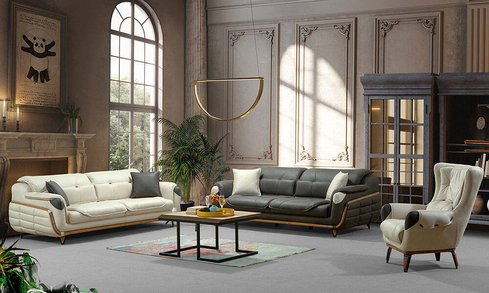 Royal Interiors Wooden Sofa Set