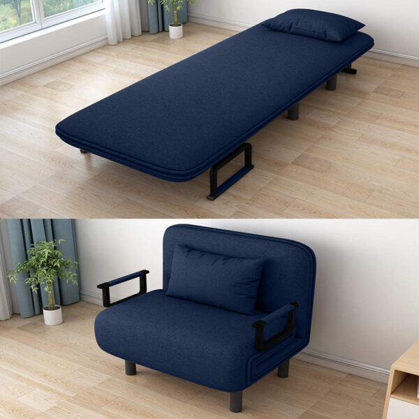 Royal Interiors Folding Sofa Bed (Blue)