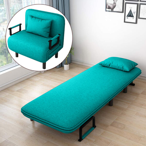 Royal Interiors Folding Sofa Bed Sky Blue