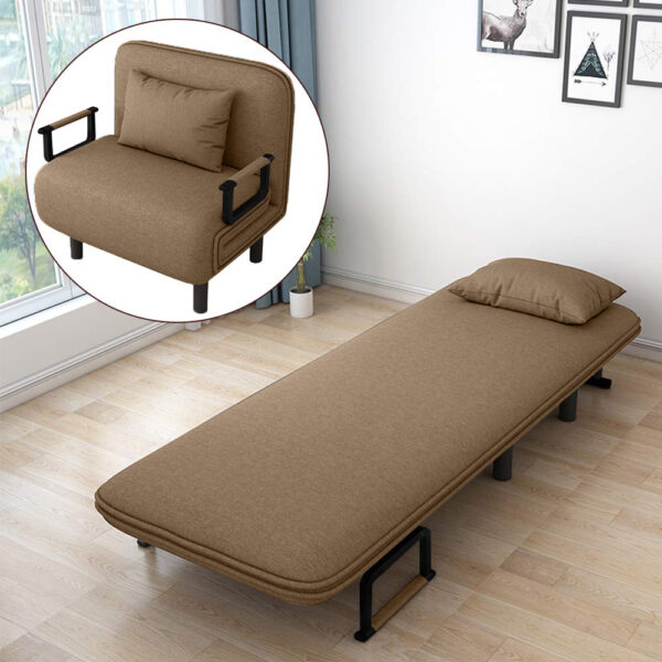 Royal Interiors Folding Sofa Bed Light Brown
