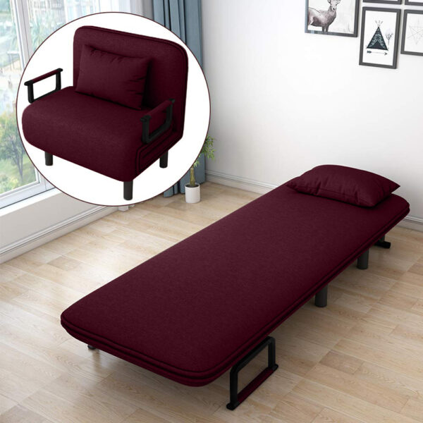 Royal Interiors Folding Sofa Bed (Maroon)